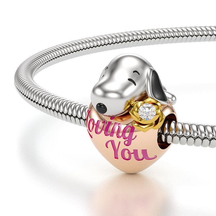 Jzora handmade smiling puppy loving you tennis bracelet