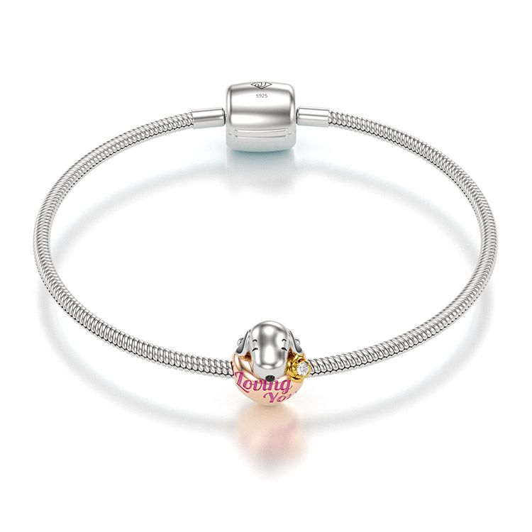 Jzora handmade smiling puppy loving you tennis bracelet