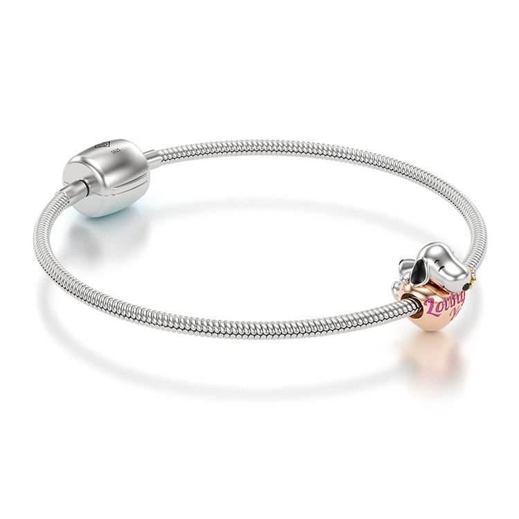 Jzora handmade smiling puppy loving you tennis bracelet