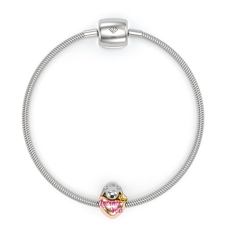 Jzora handmade smiling puppy loving you tennis bracelet