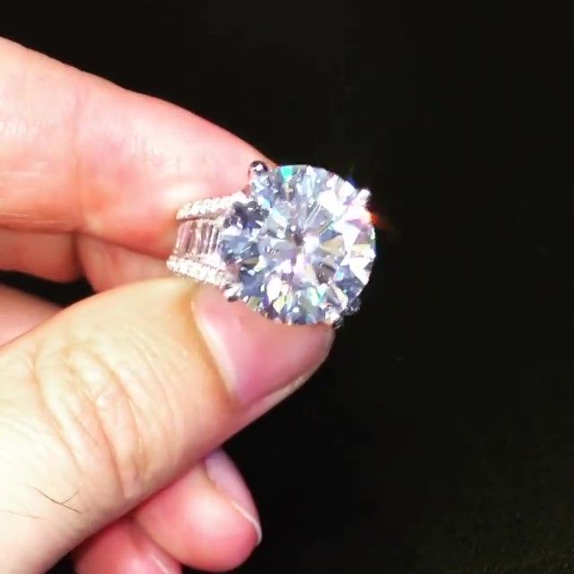 Jzora handemade 10ct round cut vintage sterling silver engagement ring