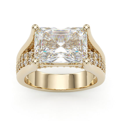 Jzora handmade 10ct radiant cut chic sterling silver ring