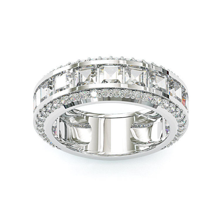 Jzora handmade gold-color princess cut brilliant men's ring