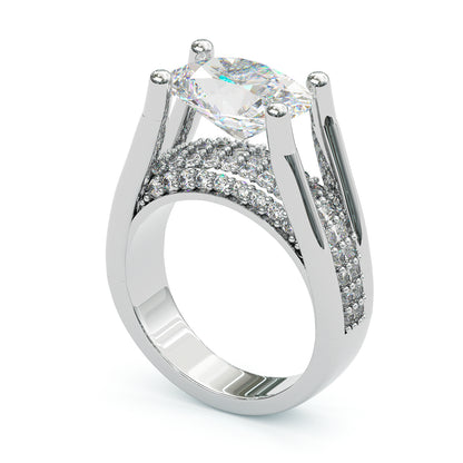 Jzora handmade oval cut vintage sterling silver engagement ring