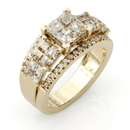 Jzora handmade princes cut brilliant sterling silver ring