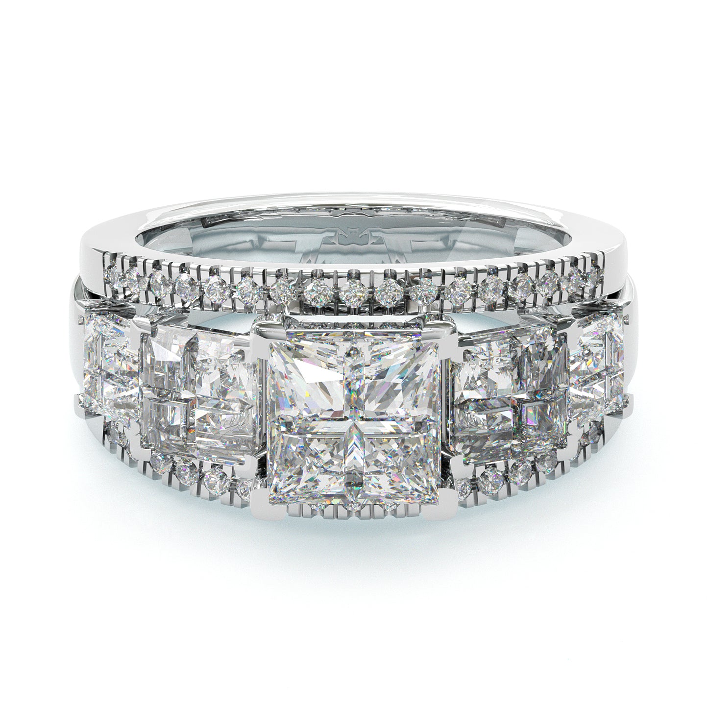 Jzora handmade princes cut brilliant sterling silver ring