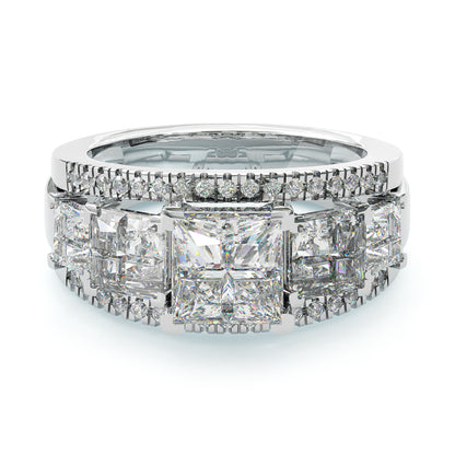 Jzora handmade princes cut brilliant sterling silver ring