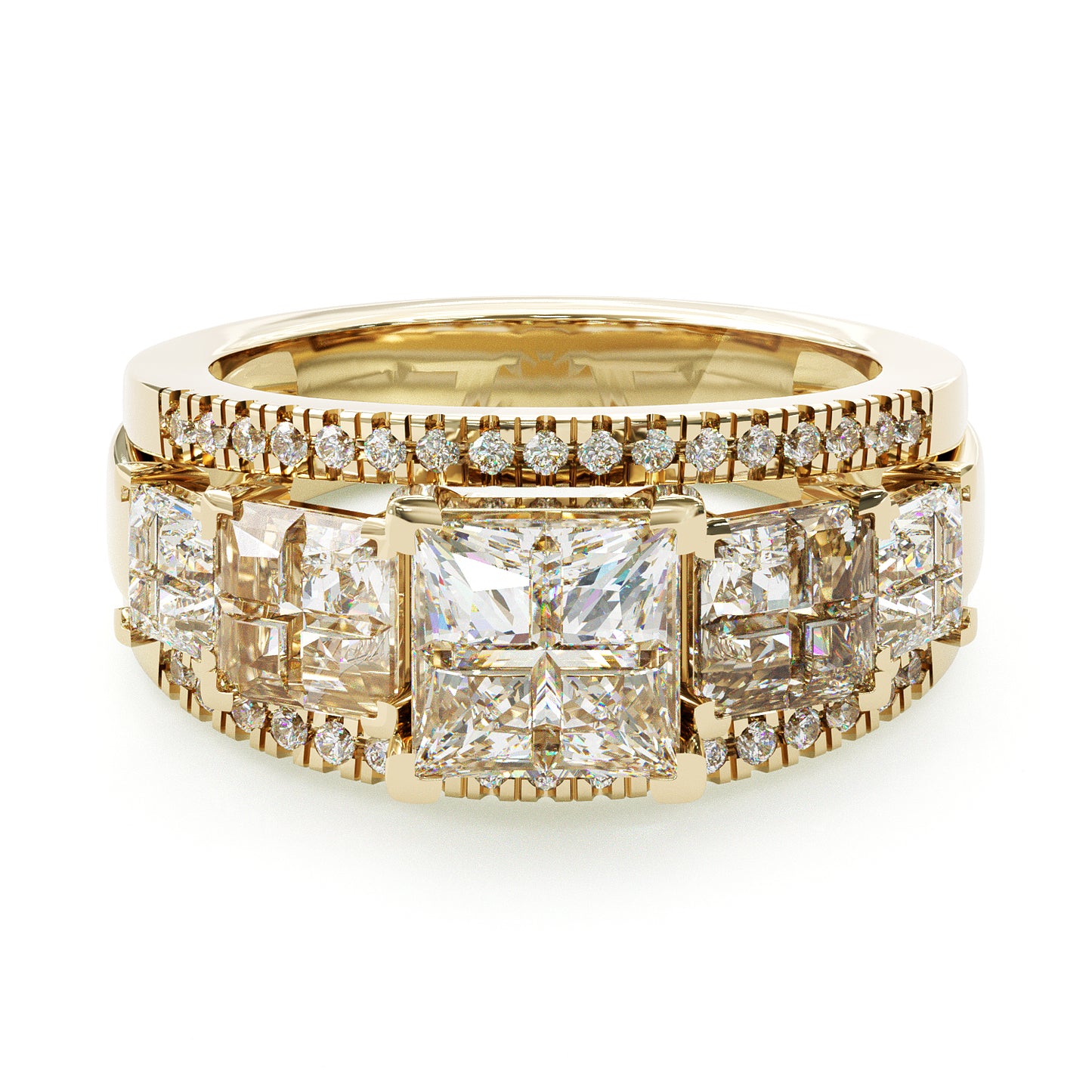 Jzora handmade princes cut brilliant sterling silver ring