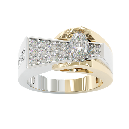 Jzora handmade two-tone oval center luxury & chic ring