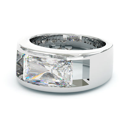 Jzora handmade bold radiant cut chic & statement solitaire men's ring