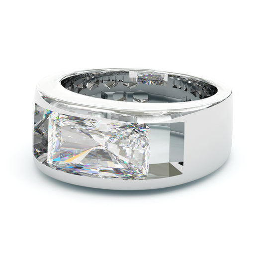 Jzora handmade bold radiant cut chic & statement solitaire men's ring