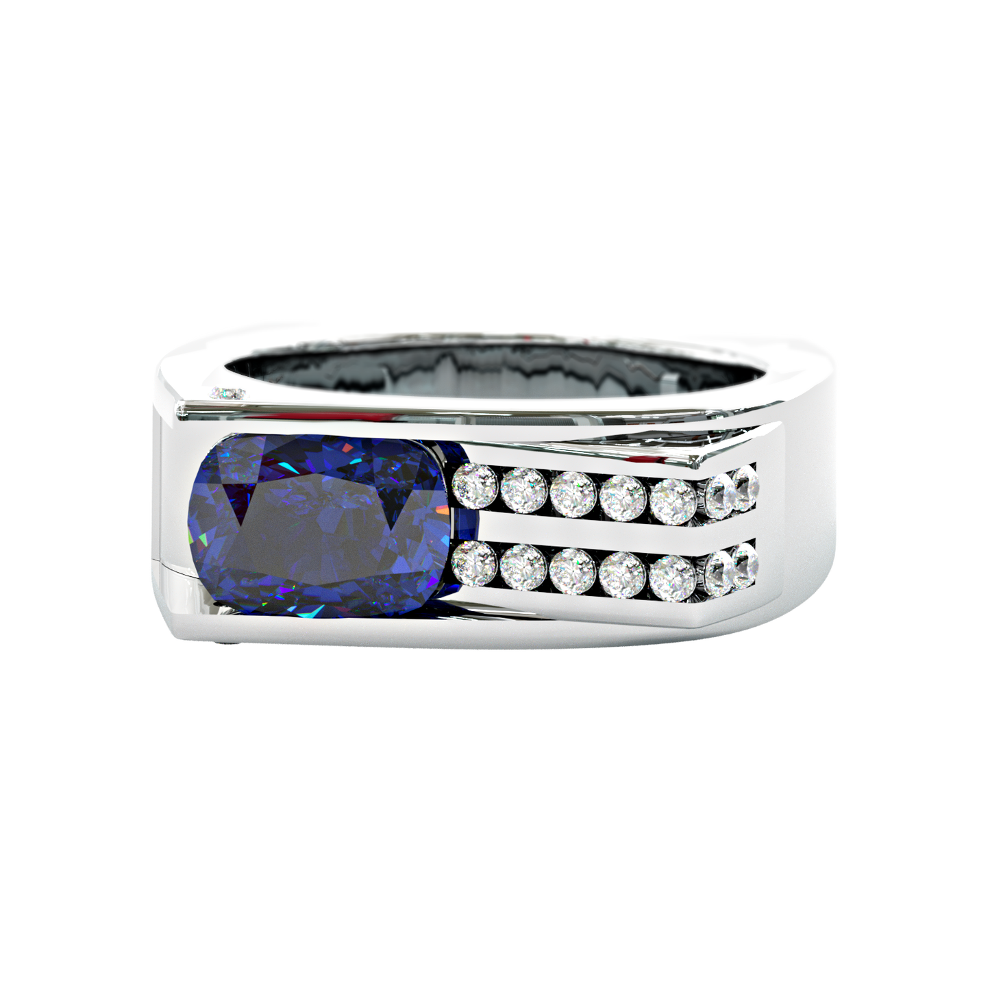 Jzora handmade vintage luxe royal bluefire bold men’s ring