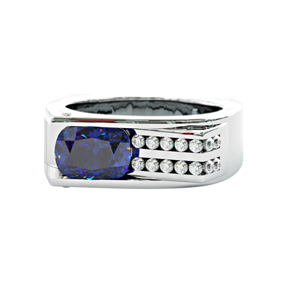 Jzora handmade vintage luxe royal bluefire bold men’s ring