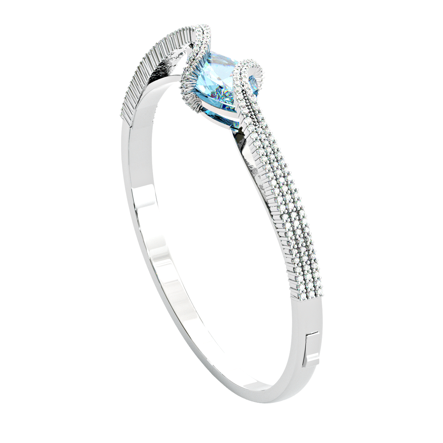 Jzora handmade elegant & chic blue marquise cut sterling silver bracelet