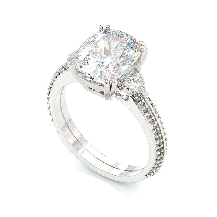 Jzora handmade gold 10 ct cushion cut halo sterling silver diamond engagement ring