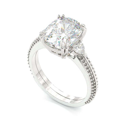 Jzora handmade gold 10 ct cushion cut halo sterling silver diamond engagement ring