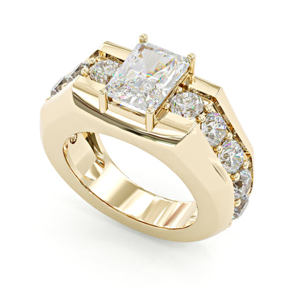 Jzora handmade 6.5ct radiant cut majestic & luxury men's statement ring