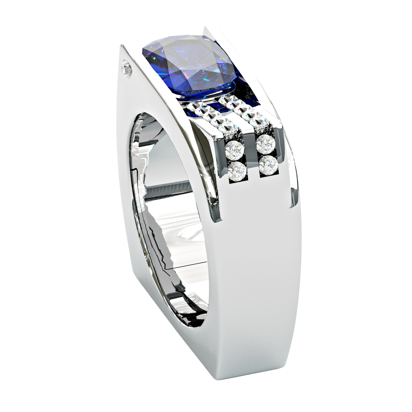 Jzora handmade vintage luxe royal bluefire bold men’s ring