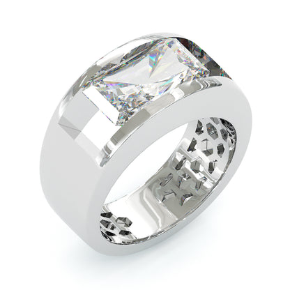 Jzora handmade bold radiant cut chic & statement solitaire men's ring
