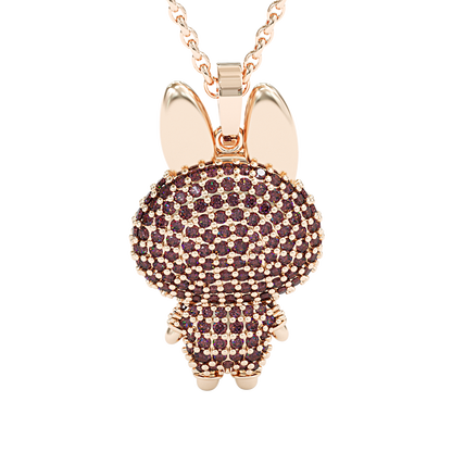 Jzora handmade cute & mischievous grinning elve pendant sterling silver necklace
