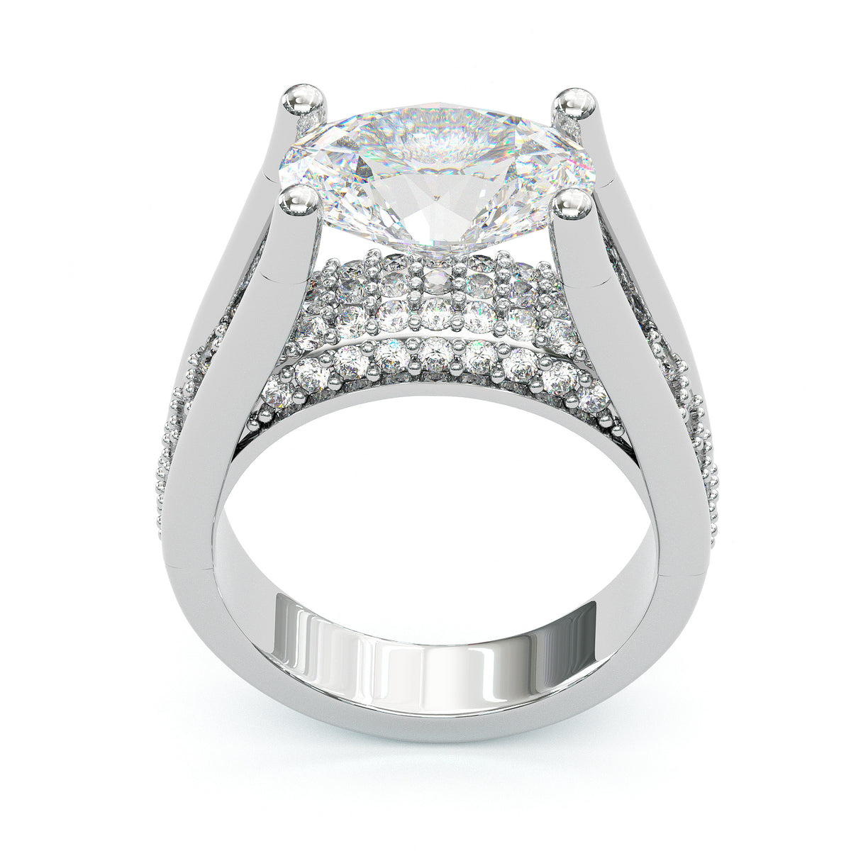 Jzora handmade oval cut vintage sterling silver engagement ring