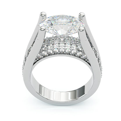 Jzora handmade oval cut vintage sterling silver engagement ring