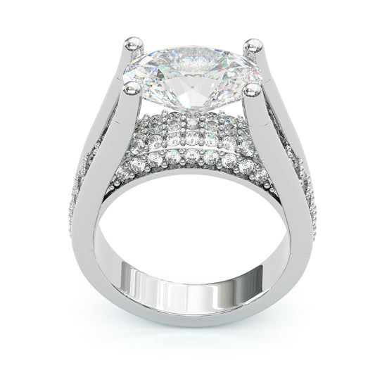 Jzora handmade oval cut vintage sterling silver engagement ring