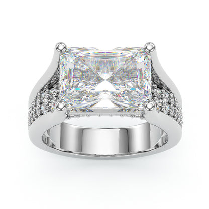 Jzora handmade 10ct radiant cut chic sterling silver ring