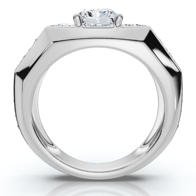 Jzora handmade 6.5ct radiant cut majestic & luxury men's statement ring