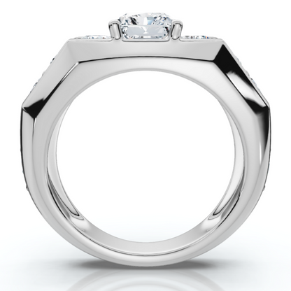 Jzora handmade 6.5ct radiant cut majestic & luxury men's statement ring
