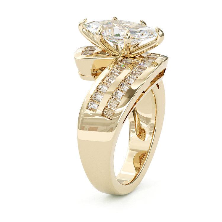 Jzora handmade 1.5ct marquise cut vintage sterling silver wedding engagement ring