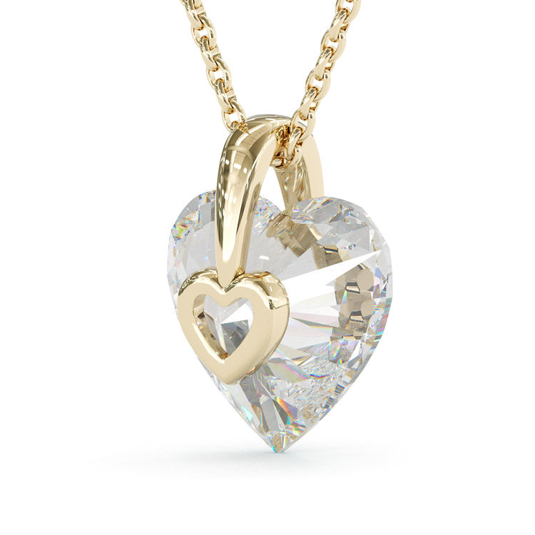 Jzora handmade golden heart shape eternal romance sterling silver necklace