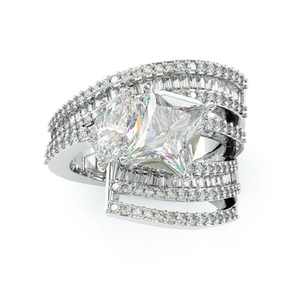 Jzora handmade radiant&marquise cut vintage ring