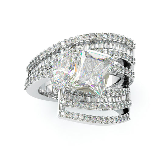 Jzora handmade radiant&marquise cut vintage ring