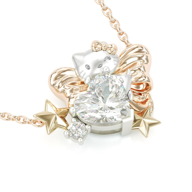 Jzora handmade lovely hello kitty sterling silver jewelry set