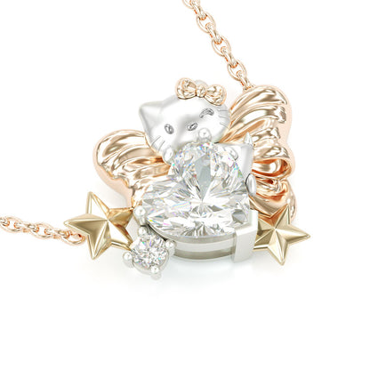 Jzora handmade lovely hello kitty sterling silver jewelry set