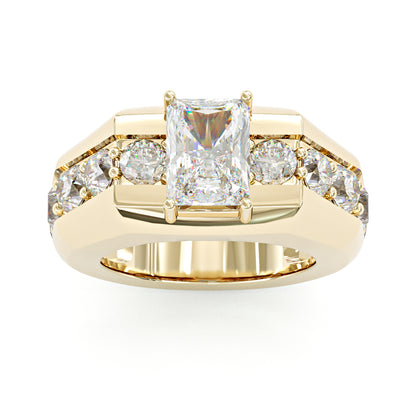 Jzora handmade 6.5ct radiant cut majestic & luxury men's statement ring
