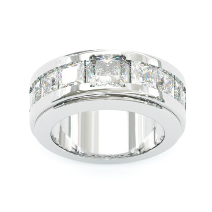 Jzora Handmade Moissanite Princess Cut Unique Men's Wedding Ring