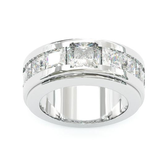 Jzora Handmade Moissanite Princess Cut Unique Men's Wedding Ring