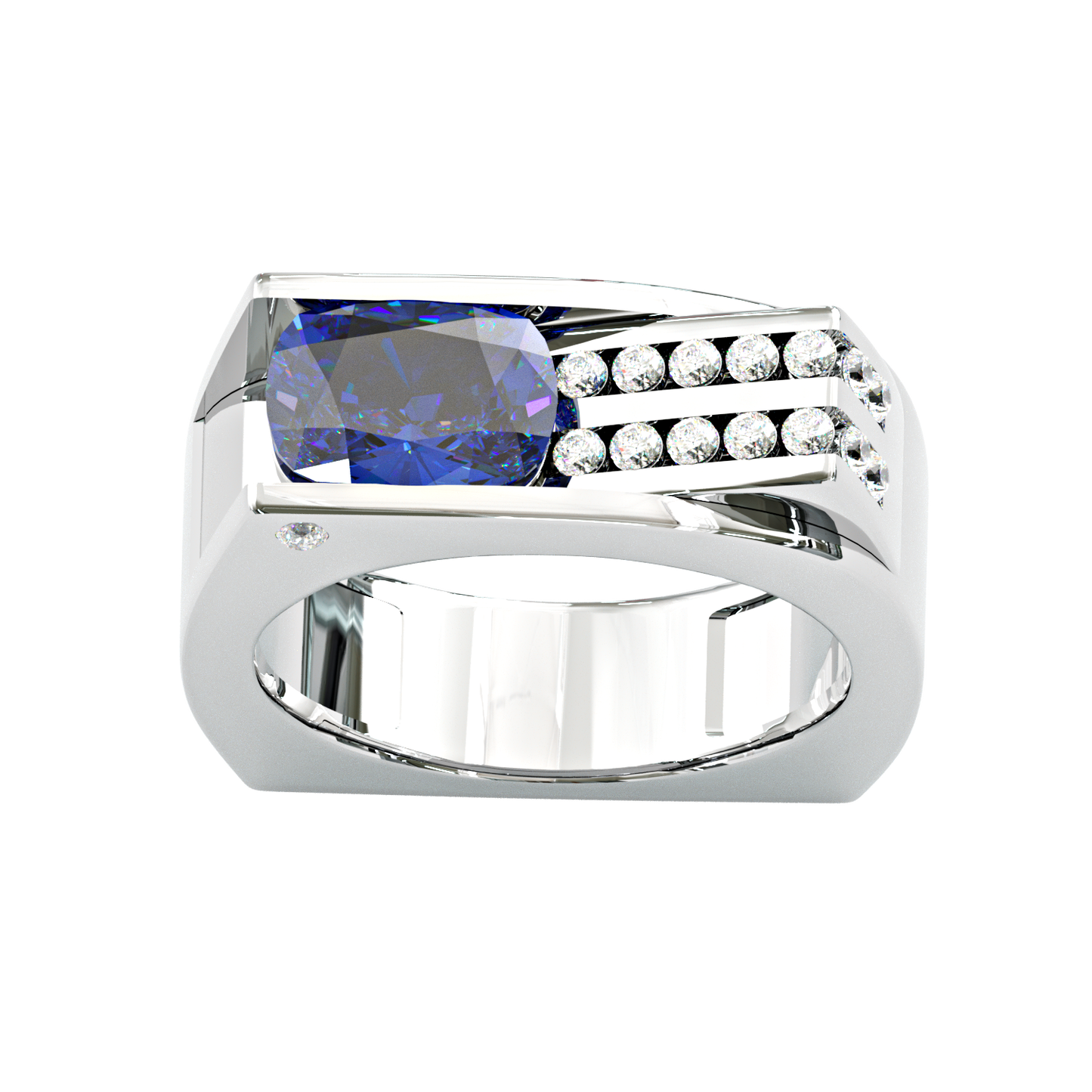 Jzora handmade vintage luxe royal bluefire bold men’s ring