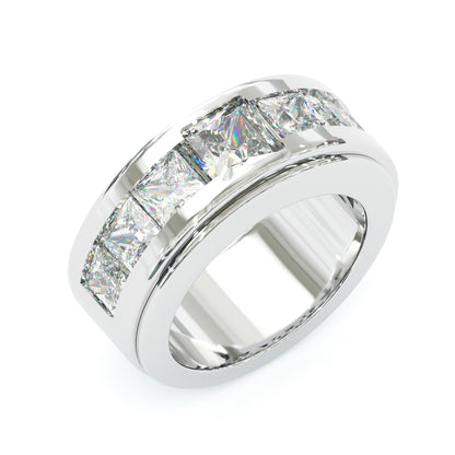 Jzora Handmade Moissanite Princess Cut Unique Men's Wedding Ring