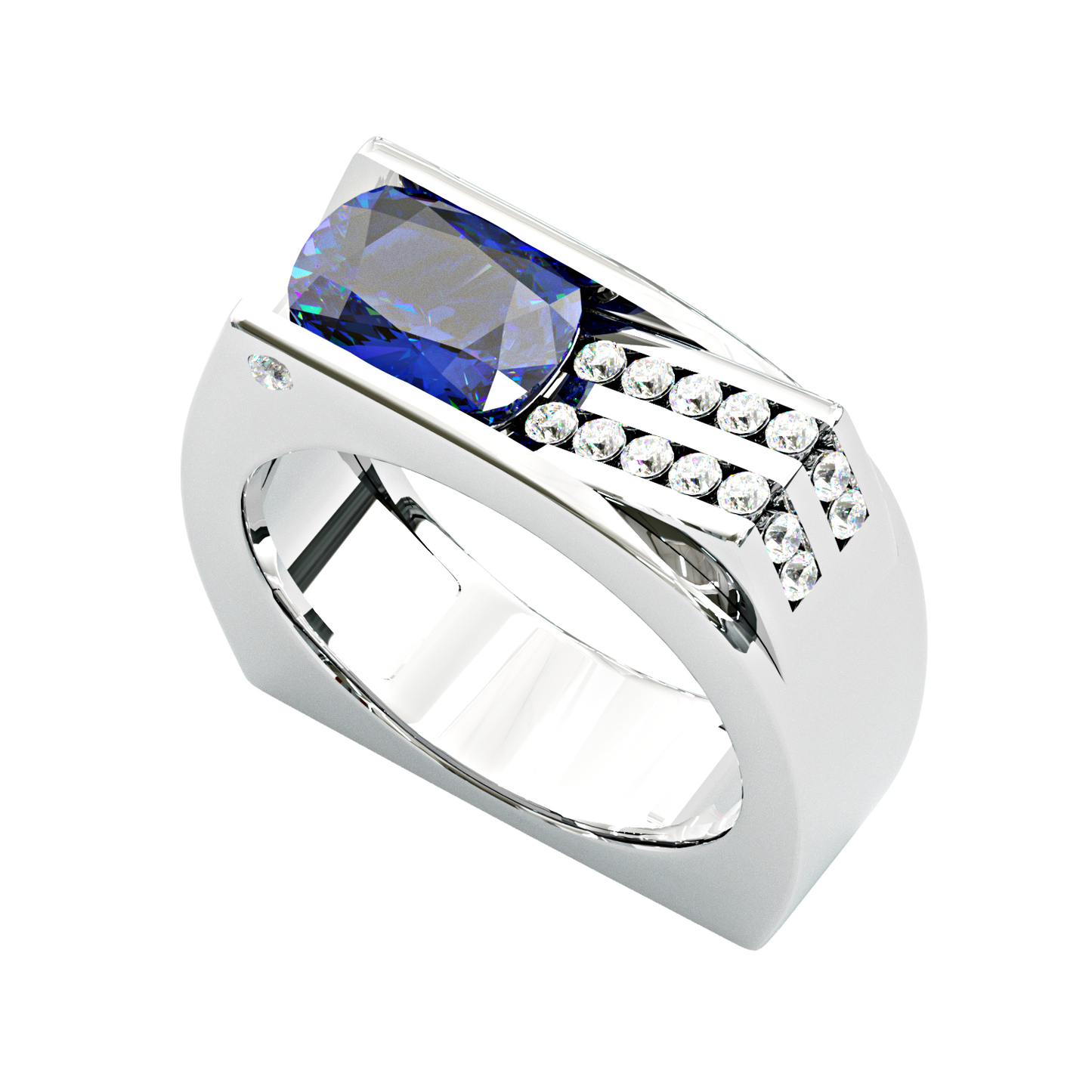 Jzora handmade vintage luxe royal bluefire bold men’s ring