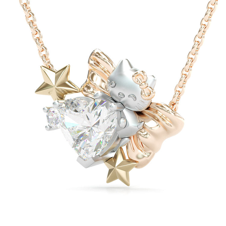Jzora handmade lovely hello kitty sterling silver jewelry set