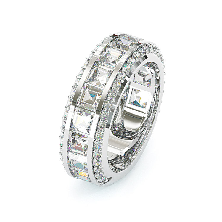 Jzora handmade gold-color princess cut brilliant men's ring