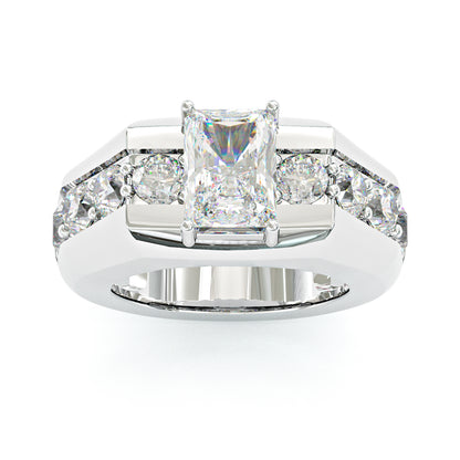 Jzora handmade 6.5ct radiant cut majestic & luxury men's statement ring