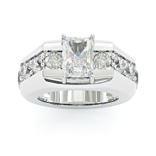 Jzora handmade 6.5ct radiant cut majestic & luxury men's statement ring
