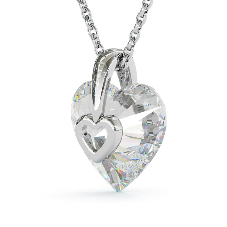 Jzora handmade golden heart shape eternal romance sterling silver necklace