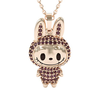 Jzora handmade cute & mischievous grinning elve pendant sterling silver necklace