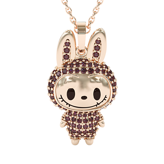 Jzora handmade cute & mischievous grinning elve pendant sterling silver necklace