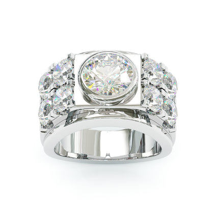 Jzora handmade imperial round cut pavé statement men's ring